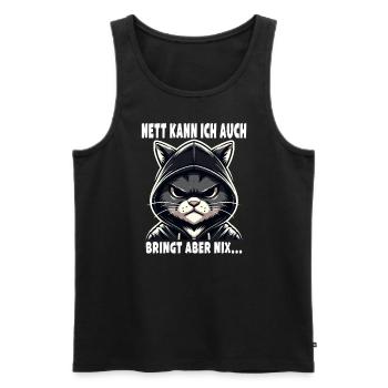 Nice I can also be a sarcastic cat lover - Men's Premium Organic Tank Top - black - Front - AI Model Male 178 light (178cm)