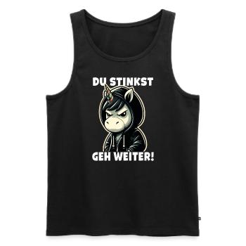 Du stinkst Geh weiter Sarkastisches - Männer Premium Bio Tank Top - Schwarz - Vorne - AI Model Male 178 light (178cm)