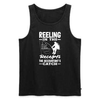 Reeling In The Receipts The Accountant's Catch - Men's Premium Organic Tank Top - black - Front - Michal (187cm)