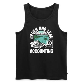 Green And Lean Accounting Eco-Friendly Accountant - Männer Premium Bio Tank Top - Schwarz - Vorne - Michal (187cm)