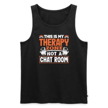 This Is My Zone Not A Chat Room Motivation Workout - Männer Premium Bio Tank Top - Schwarz - Vorne - AI Model Male 178 light (178cm)