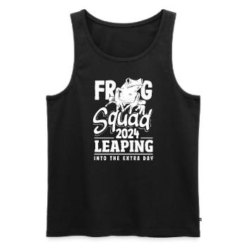 Frog Squad 2024 saute dans la journée supplémentaire - Débardeur bio Premium Homme - noir - Devant - AI Model Male 178 light (178cm)