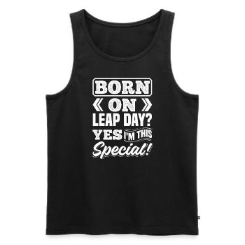 Born on Leap Day? Yes, I'm This Special Birthday - Men's Premium Organic Tank Top - black - Front - Michal (187cm)