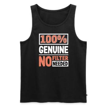 100% authentique authenticité slogan déclaration audacieuse - Débardeur bio Premium Homme - noir - Devant - Michal (187cm)
