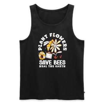 Beekeeper Heartbeat Honeycomb Love Pollination - Men's Premium Organic Tank Top - black - Front - AI Model Male 178 light (178cm)