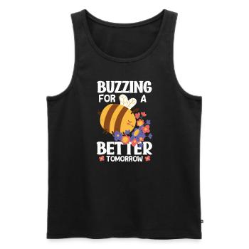 Beekeeper Heartbeat Honeycomb Love Pollination - Men's Premium Organic Tank Top - black - Front - AI Model Male 178 light (178cm)