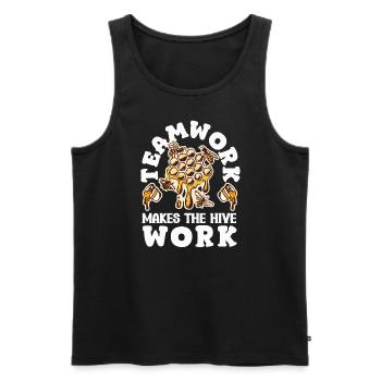 Beekeeper Heartbeat Honeycomb Love Pollination - Men's Premium Organic Tank Top - black - Front - AI Model Male 178 light (178cm)