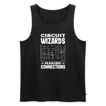Circuit Wizards Expert Electrician Making - Männer Premium Bio Tank Top - Schwarz - Vorne - AI Model Male 178 light (178cm)