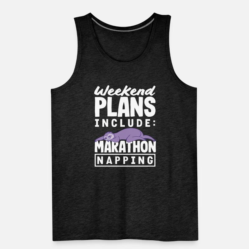 Marathon Napping Sloth Weekend Humor Men's Premium Organic Tank Top