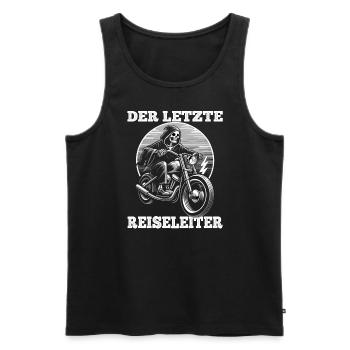 Skeleton Biker Le dernier guide touristique Fan de moto - Débardeur bio Premium Homme - noir - Devant - Michal (187cm)