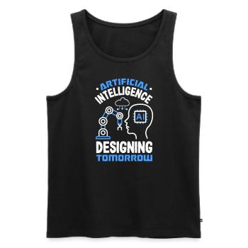 Cryptocurrency AI & Crypto Enthusiast Blockchain - Men's Premium Organic Tank Top - black - Front - Michal (187cm)
