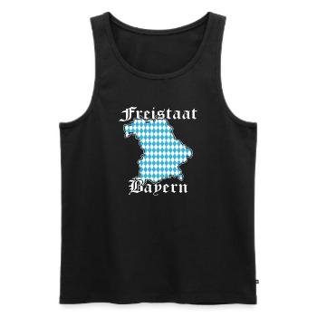 Freistaat Bayern Kontur Flagge 2 - Männer Premium Bio Tank Top - Schwarz - Vorne - Michal (187cm)