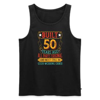 Built 50 Years Ago Original Parts Retro Birthday - Men's Premium Organic Tank Top - black - Front - AI Model Male 178 light (178cm)