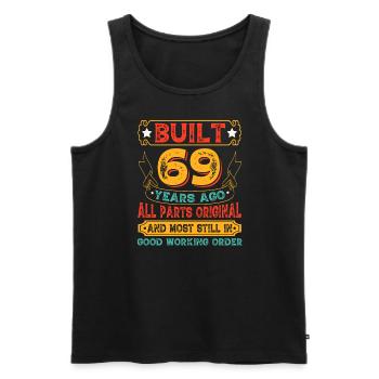 Built 69 Years Ago Original Parts Retro Birthday - Men's Premium Organic Tank Top - black - Front - AI Model Male 178 light (178cm)