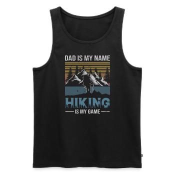 Father's Day Hiking Dad Mountain Adventure - Men's Premium Organic Tank Top - black - Front - Michal (187cm)