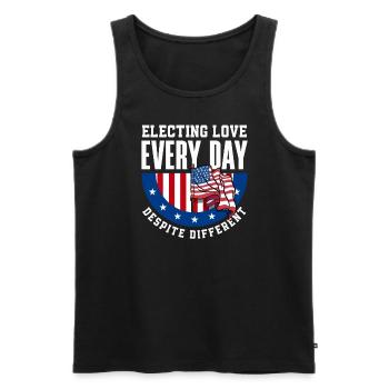 Electing Love Every Day Unity Patriotic American - Men's Premium Organic Tank Top - black - Front - Michal (187cm)