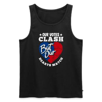 United In Love Unity Patriotic American - Men's Premium Organic Tank Top - black - Front - Michal (187cm)