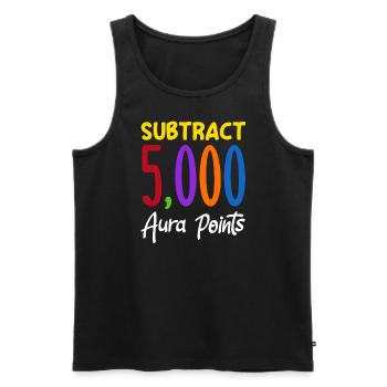 Substract 5,000 Aura Points Trendy Viral - Men's Premium Organic Tank Top - black - Front - AI Model Male 178 light (178cm)