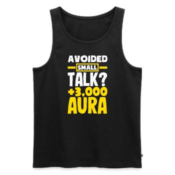 Avoided Small Talk? +3000 Aura - Männer Premium Bio Tank Top - Schwarz - Vorne - AI Model Male 178 light (178cm)