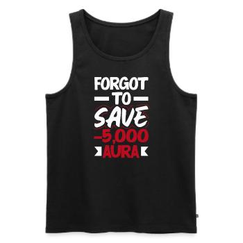 Forgot to save? -5000 aura Gaming Gamer - Men's Premium Organic Tank Top - black - Front - AI Model Male 178 light (178cm)