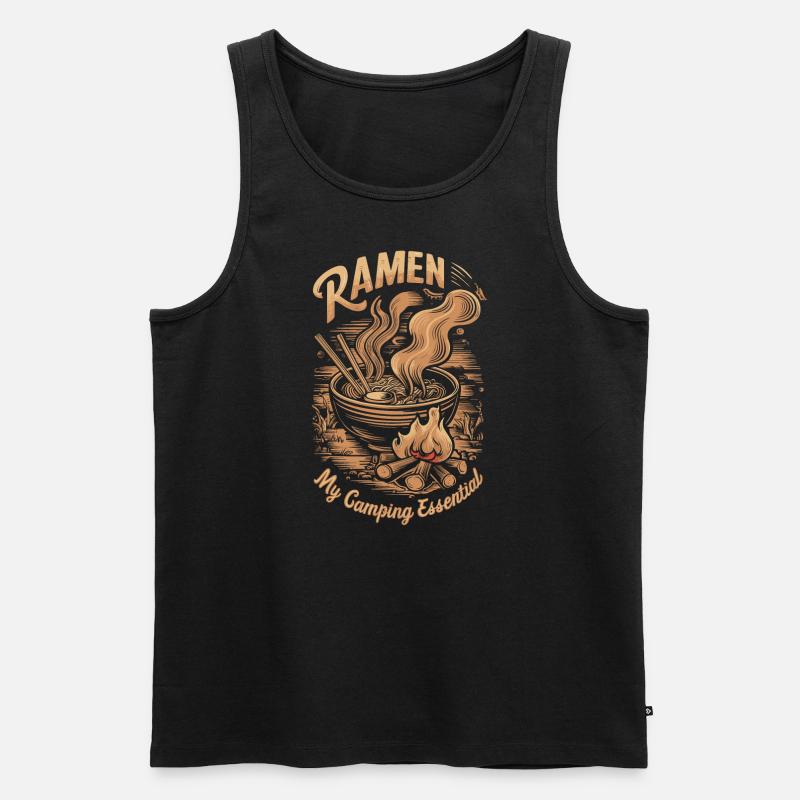 Camping Ramen Lovers - Männer Premium Bio Tank Top - Schwarz