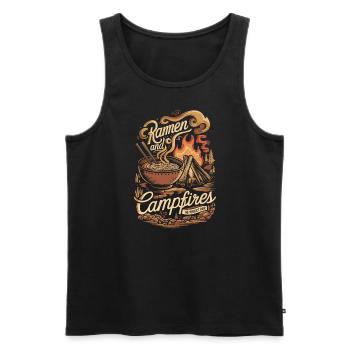 Camping Amateurs de Ramen - Débardeur bio Premium Homme - noir - Devant - Michal (187cm)