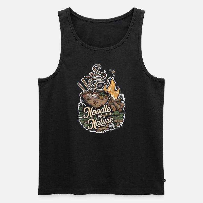 Camping Ramen Lovers - Männer Premium Bio Tank Top - Schwarz