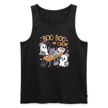 Boo Crew Halloween Nurse Ghost Skeleton Funny - Men's Premium Organic Tank Top - black - Front - Michal (187cm)