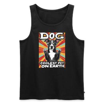 Dog Coolest Pet On Earth Retro Sunglasses Funny - Men's Premium Organic Tank Top - black - Front - AI Model Male 178 light (178cm)
