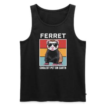 Ferret Coolest Pet On Earth Retro Sunglasses - Men's Premium Organic Tank Top - black - Front - AI Model Male 178 light (178cm)