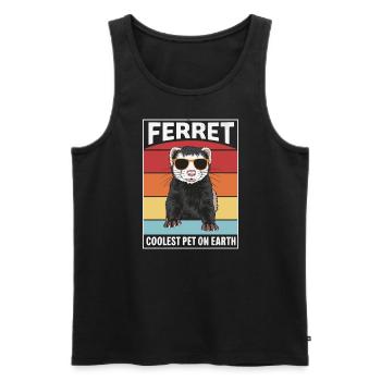 Ferret Coolest Pet On Earth Retro Sunglasses - Men's Premium Organic Tank Top - black - Front - Michal (187cm)