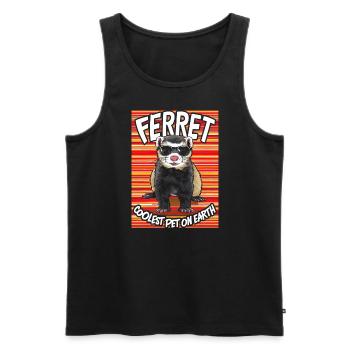 Ferret Coolest Pet On Earth Retro Sunglasses - Men's Premium Organic Tank Top - black - Front - AI Model Male 178 light (178cm)