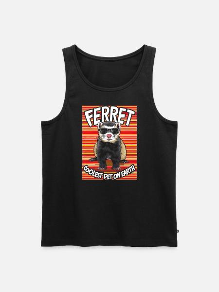Ferret Coolest Pet On Earth Retro Sunglasses - Men's Premium Organic Tank Top - black