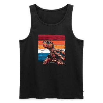 Tortoise Coolest Pet On Earth Retro Sunglasses - Men's Premium Organic Tank Top - black - Front - AI Model Male 178 light (178cm)