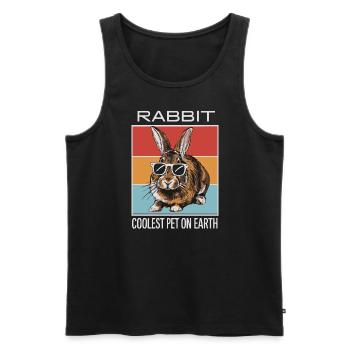 Rabbit Coolest Pet On Earth Retro Sunglasses - Men's Premium Organic Tank Top - black - Front - AI Model Male 178 light (178cm)