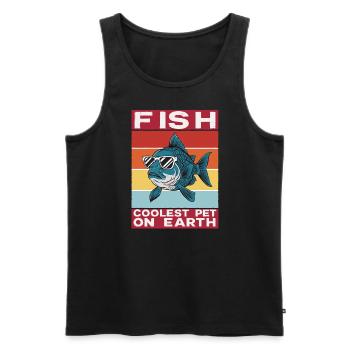 Fish Coolest Pet On Earth Retro Sunglasses Funny - Männer Premium Bio Tank Top - Schwarz - Vorne - Michal (187cm)