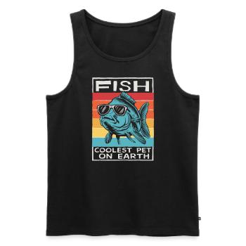 Fish Coolest Pet On Earth Retro Sunglasses Funny - Männer Premium Bio Tank Top - Schwarz - Vorne - Michal (187cm)
