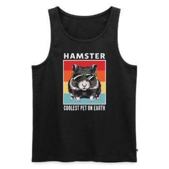 Hamster Coolest Pet On Earth Retro Sunglasses - Men's Premium Organic Tank Top - black - Front - AI Model Male 178 light (178cm)