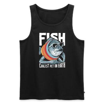 Fish Coolest Pet On Earth Retro Sunglasses Funny - Männer Premium Bio Tank Top - Schwarz - Vorne - Michal (187cm)