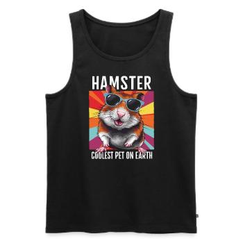Hamster Coolest Pet On Earth Retro Sunglasses - Men's Premium Organic Tank Top - black - Front - AI Model Male 178 light (178cm)