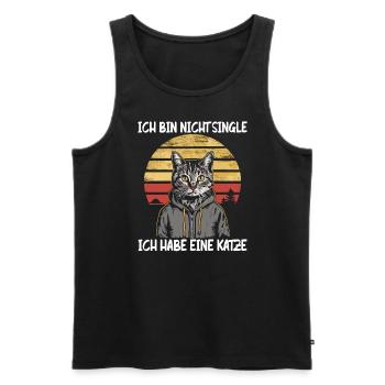 I'm not single I have a cat - Men's Premium Organic Tank Top - black - Front - Michal (187cm)