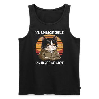 I'm not single I have a cat - Men's Premium Organic Tank Top - black - Front - Michal (187cm)