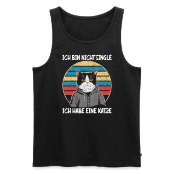 I'm not single I have a cat - Men's Premium Organic Tank Top - black - Front - Michal (187cm)