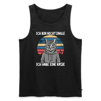 I'm not single I have a cat - Men's Premium Organic Tank Top - black - Front - Michal (187cm)