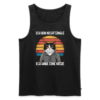 I'm not single I have a cat - Men's Premium Organic Tank Top - black - Front - Michal (187cm)