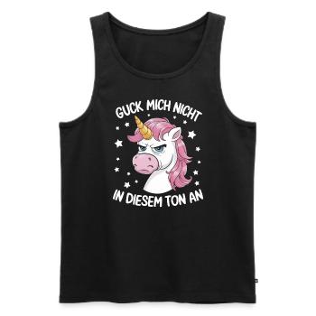 Don’t Look At Me In This Tone Licorne Drôle - Débardeur bio Premium Homme - noir - Devant - Michal (187cm)