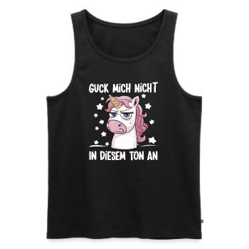 Don't Look At Me In This Tone Funny Unicorn - Men's Premium Organic Tank Top - black - Front - Michal (187cm)