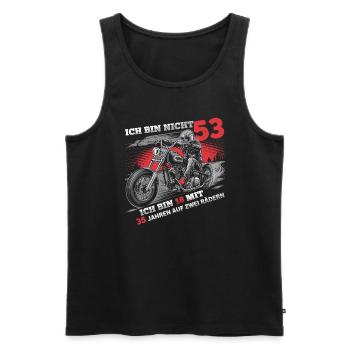 Ich bin nicht 53 Motorradfahrer Biker 53. - Männer Premium Bio Tank Top - Schwarz - Vorne - AI Model Male 178 light (178cm)