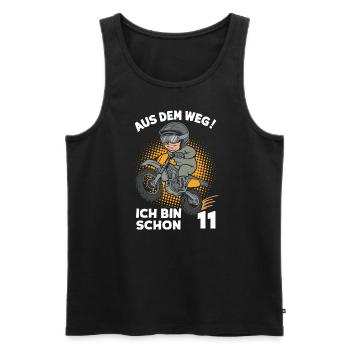 Dégagez! J’ai déjà 11 ans fête d’anniversaire d’enfants - Débardeur bio Premium Homme - noir - Devant - Michal (187cm)