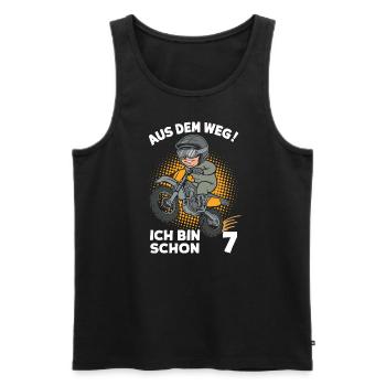 Out of the way! I'm already 7 children's birthday party - Men's Premium Organic Tank Top - black - Front - Michal (187cm)